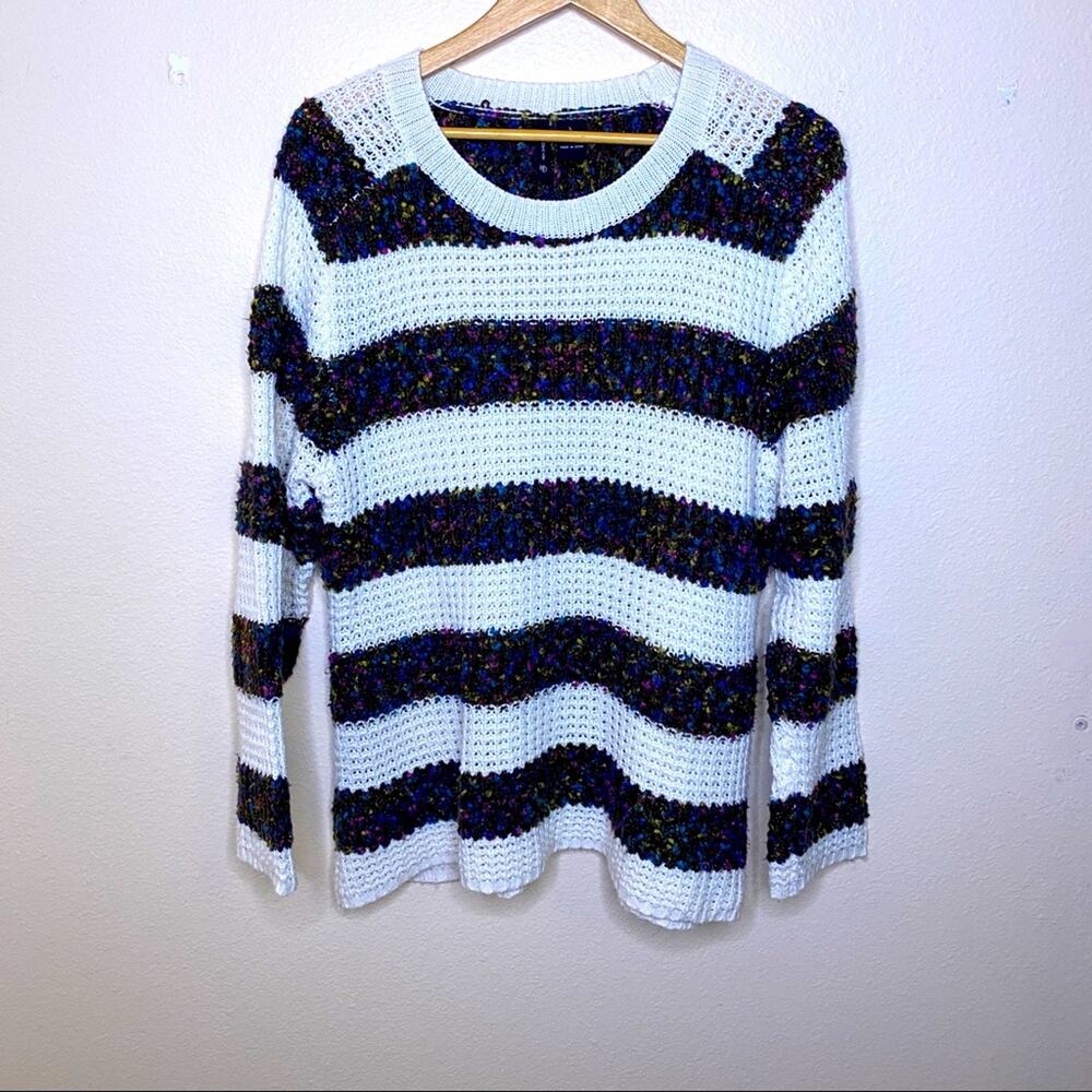 New Direction Jewel Tone Stripped Sweater Large